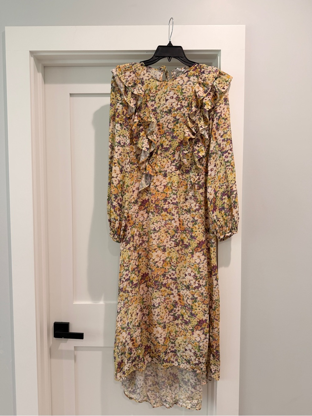 & Other Stories Floral Ruffle Midi Dress | Yellow | XS | NWOT